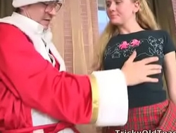 Tricky Old Teacher - Gorgeous young blonde gets to fuck Santa Claus