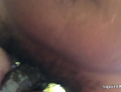 Real amateur BBW interracial cumshot and squirting