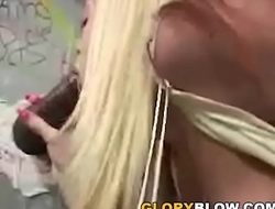 Busty blonde Brittney Madison Fucks Black Dick - Gloryhole